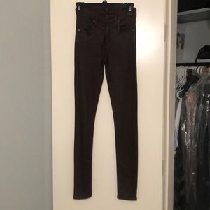 Brown leather pants